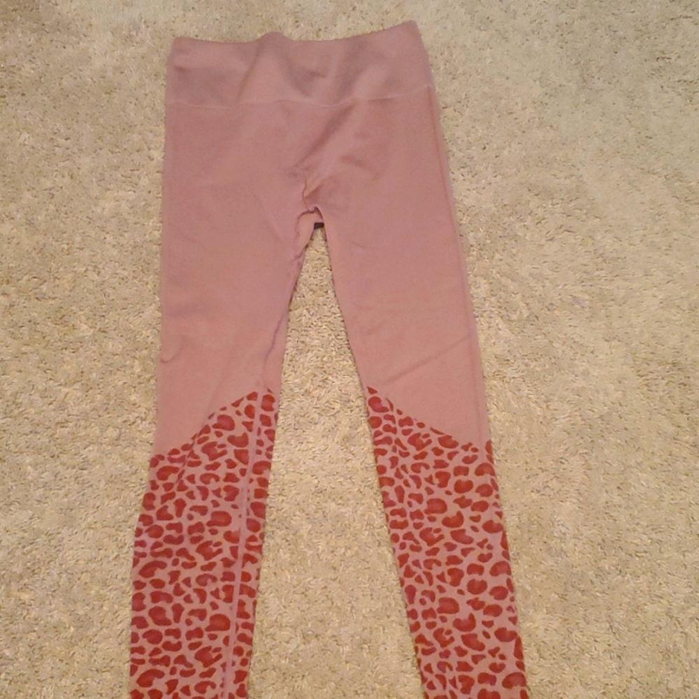 Fabletics Pink Leopard Print Leggings